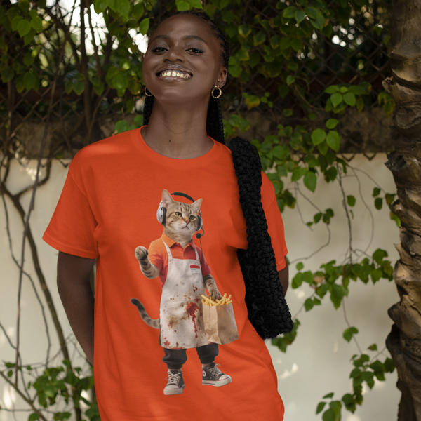 Fast Food Worker Cat - Pets With Day Jobs Unisex T-Shirt