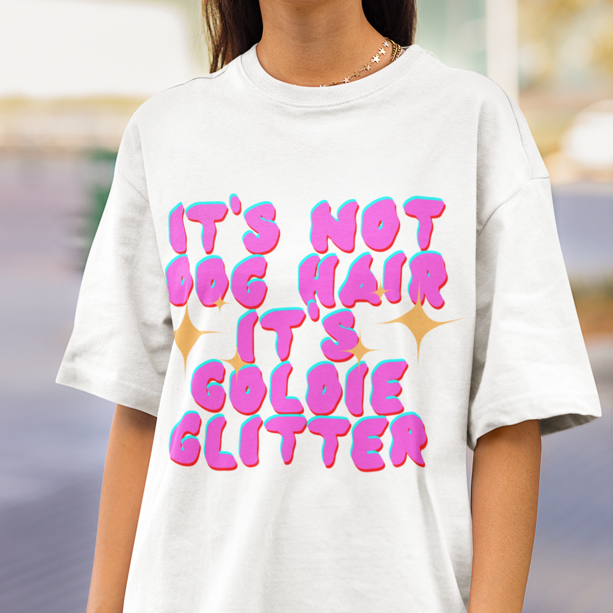 It's Not Dog Hair It's Goldie Glitter Graphic T-Shirt
