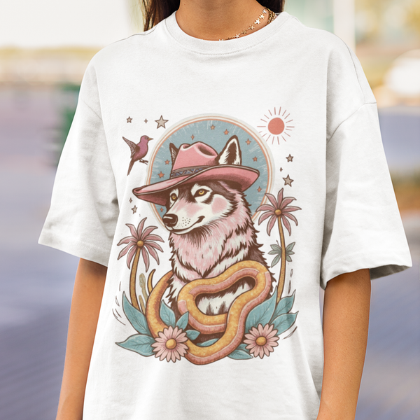 Husky Retro Cowboy T-Shirt