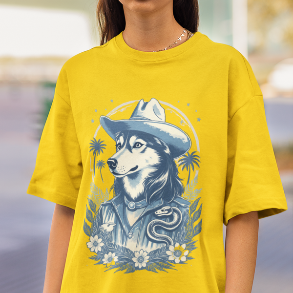 Husky Blue Print Cowboy T-Shirt