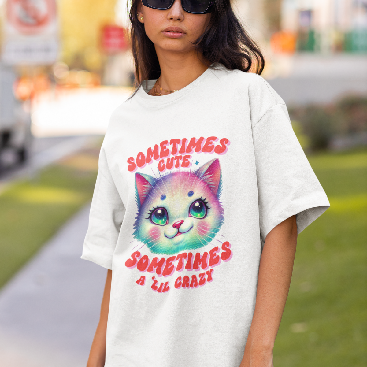 Sometimes Cute Sometimes Crazy Cat Tee by Electrik Land