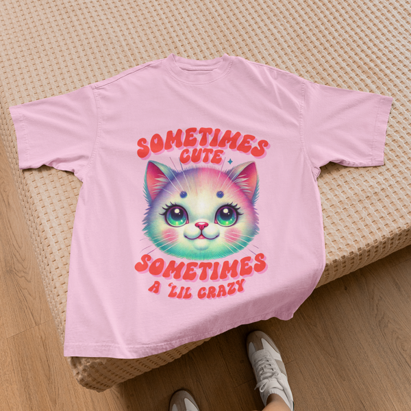Sometimes Cute Sometimes Crazy Cat Tee by Electrik Land