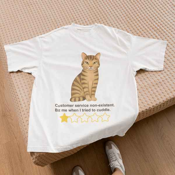 1 Star Cat Experience (Cartoon Cat) | Funny Cat Humor Tee by Electrik Land