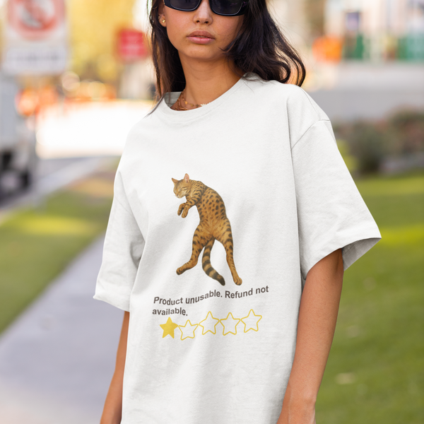 Product Unusable Funny Cat Review Tee by Electrik Land