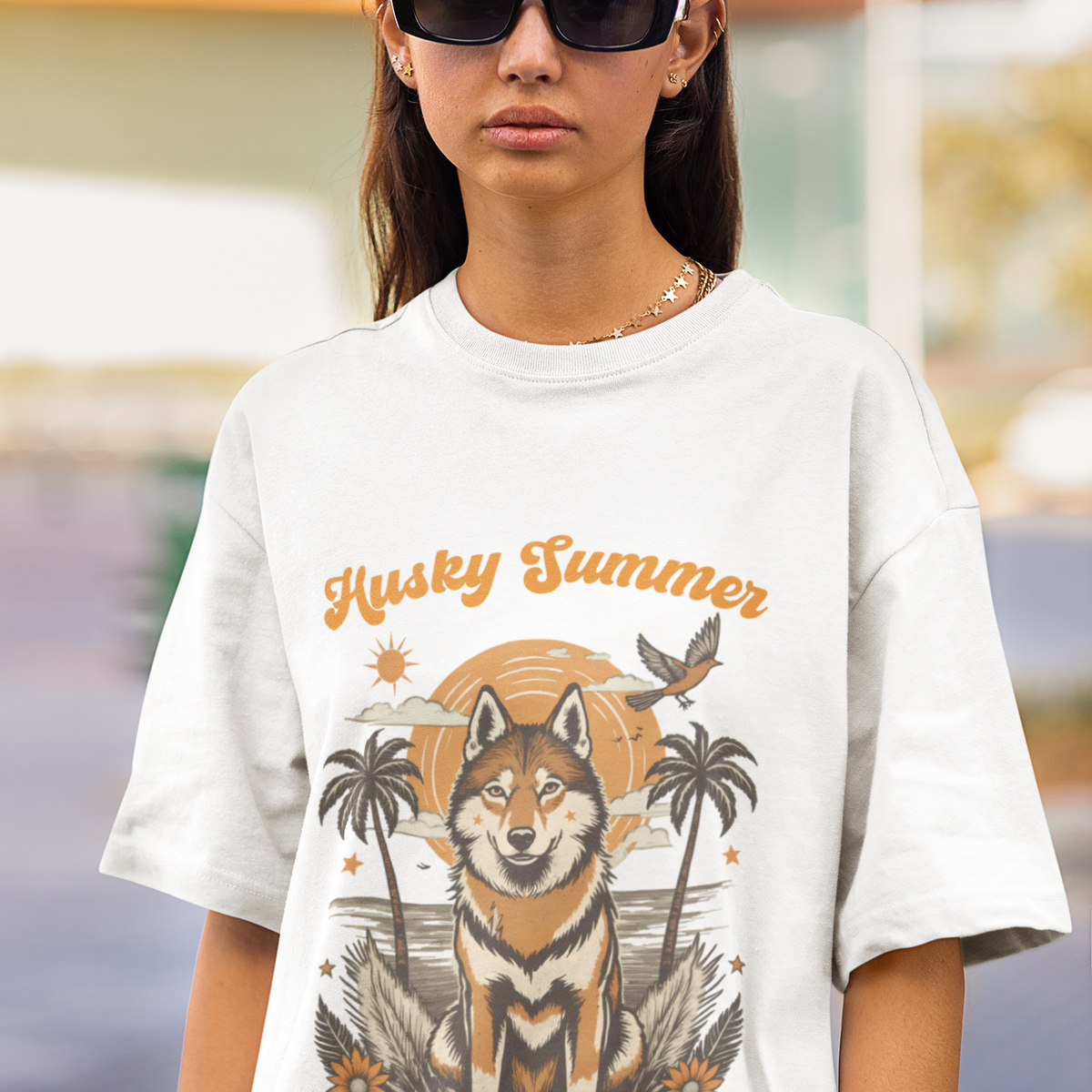 Husky Retro Surf Vintage Beach Tee by Electrik Land