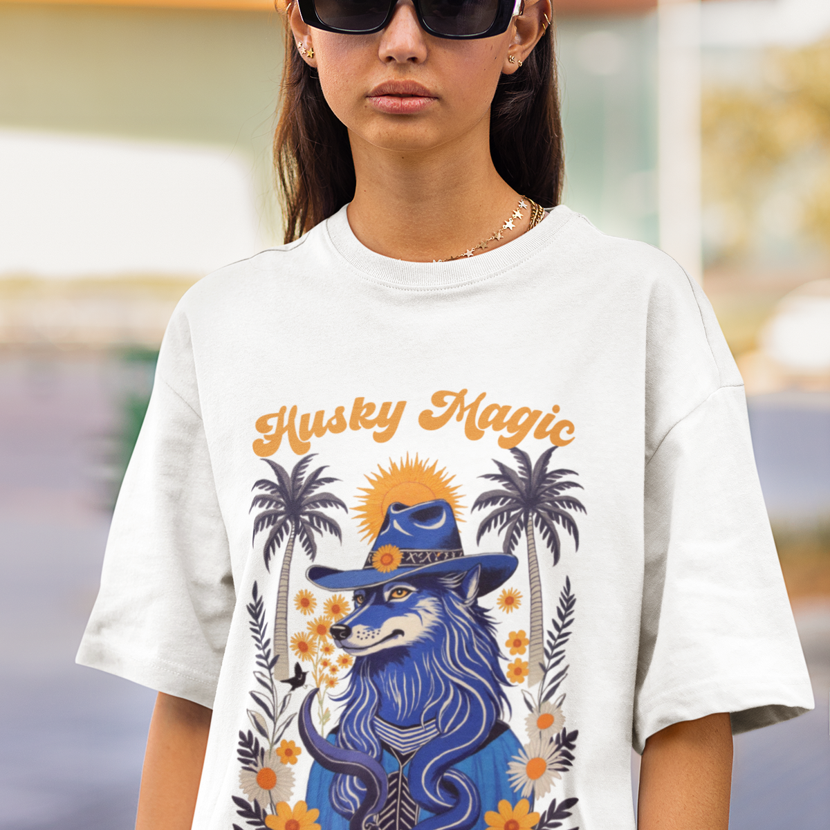 Husky French Vintage Print Aesthetic Tee by Electrik Land