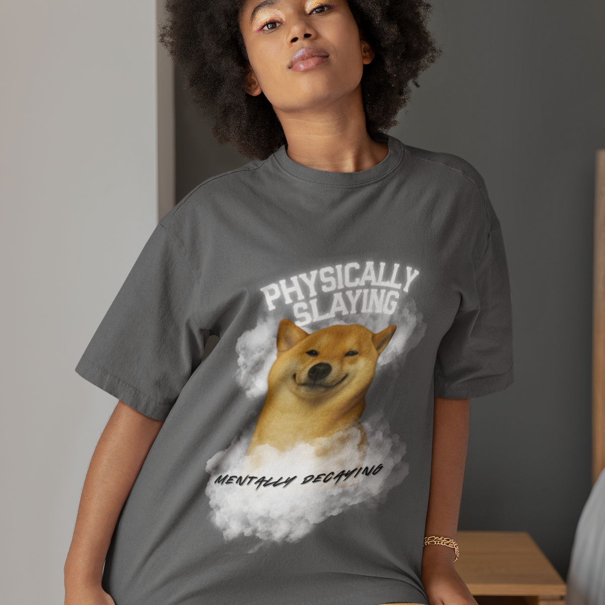 Physically Slaying Mentally Decaying Dog Tee by Electrik Land