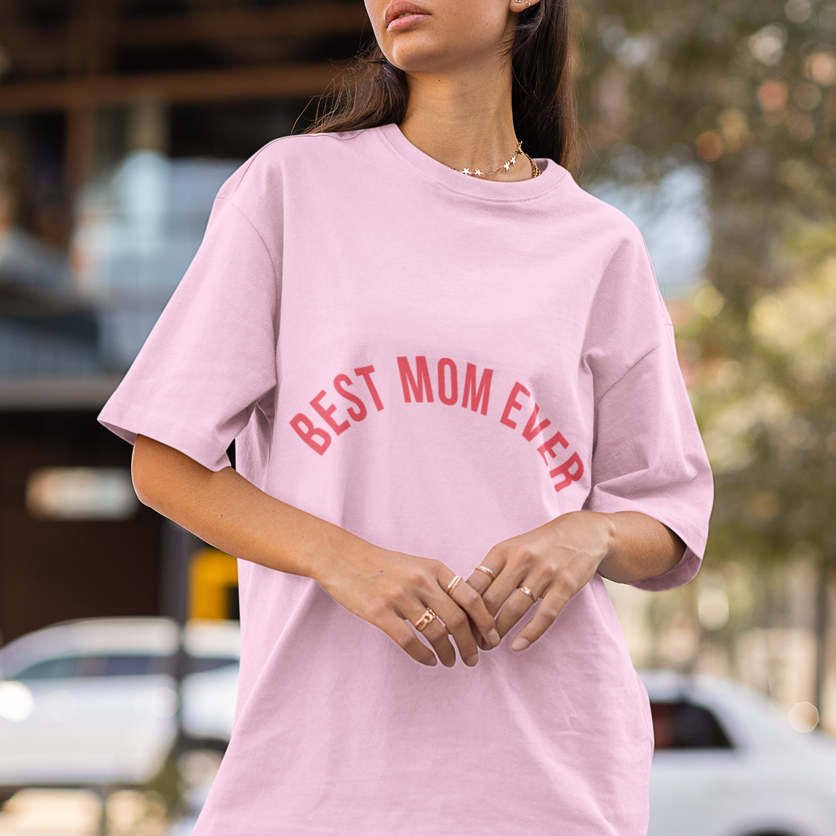 Best Mom Ever – Minimalist Block Font T-Shirt by Electrik Land