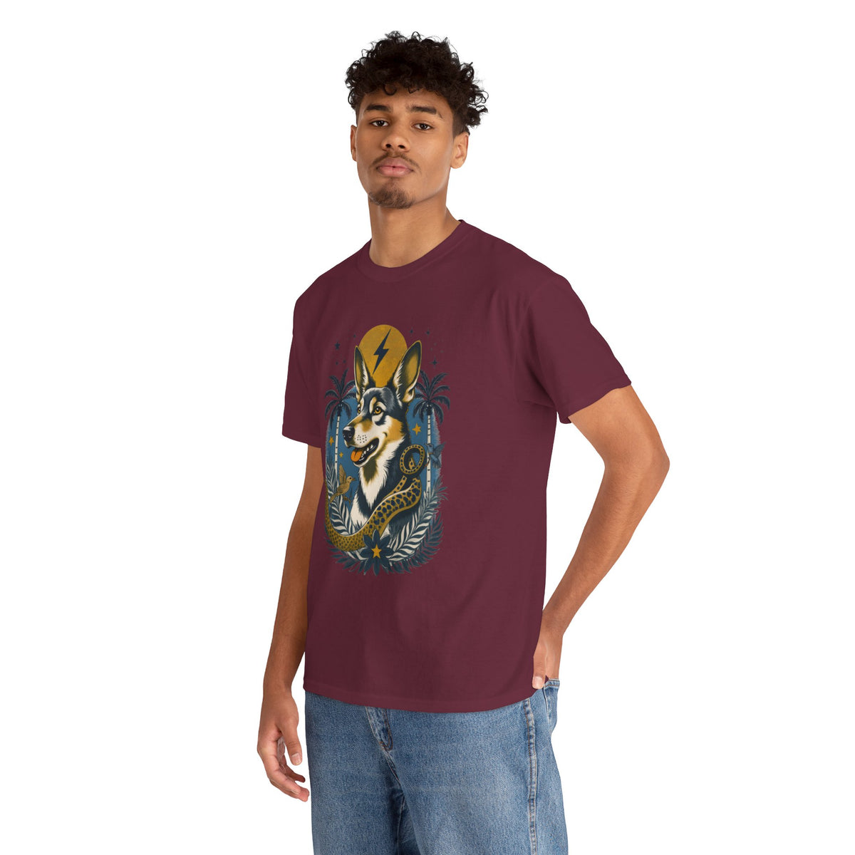 German Shepard Vintage Style Tattoo Graphic T-Shirt