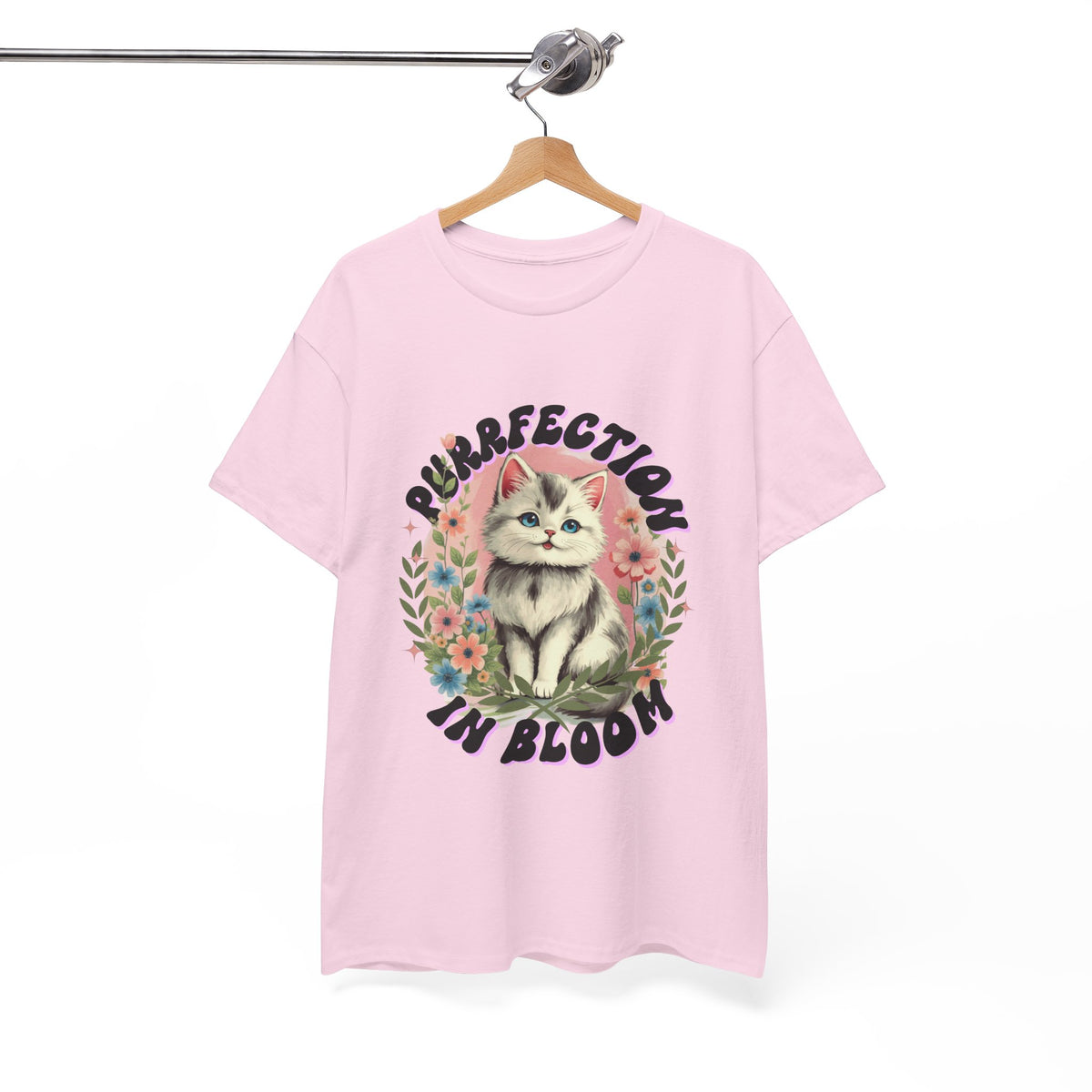Purrfection in Bloom Cat Black |  Unisex T-shirt