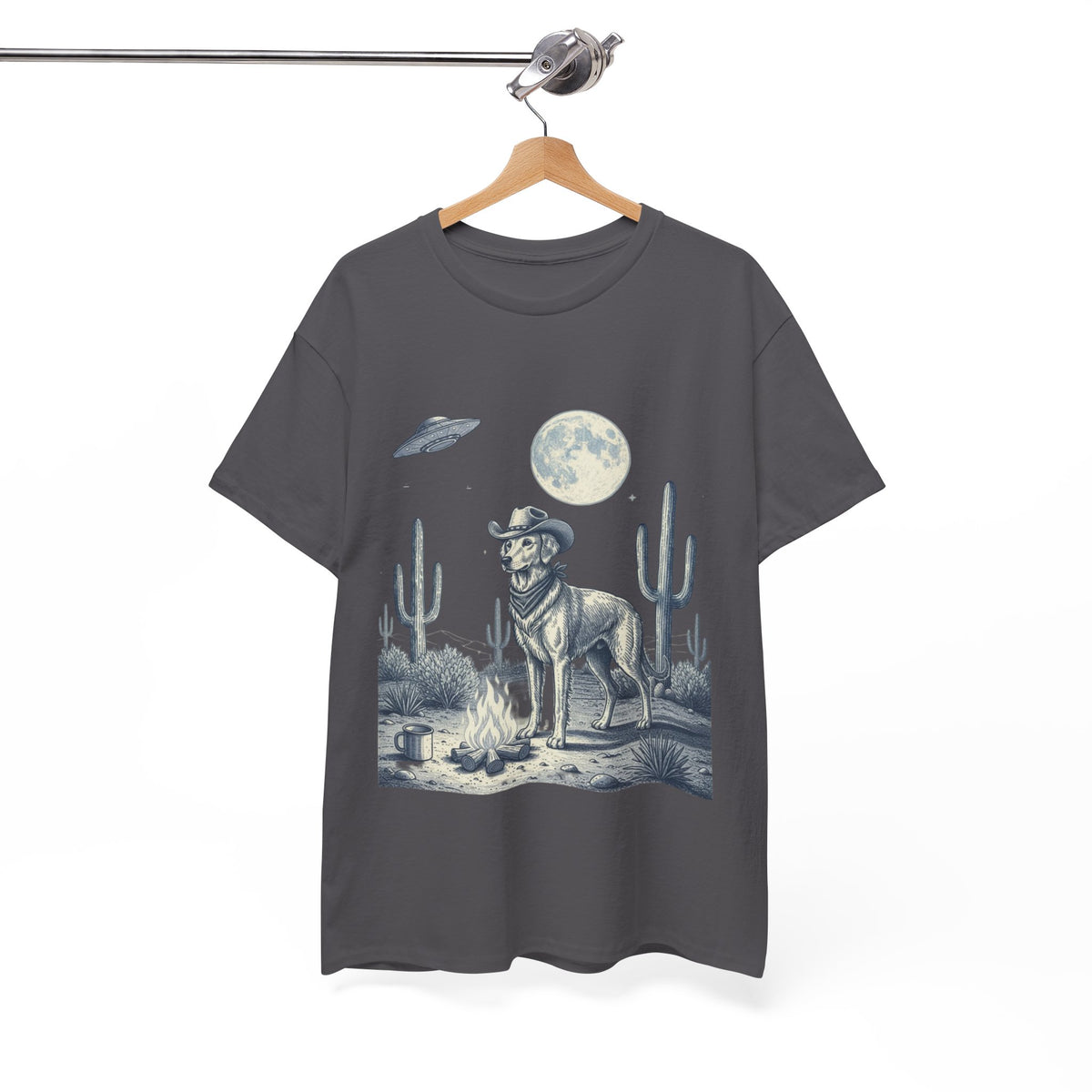 Golden Retriever Cowboy & Desert UFO  - Unisex T-shirt
