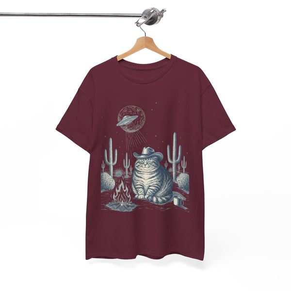 Fat Tabby Cowboy & Desert UFO  - Unisex T-shirt