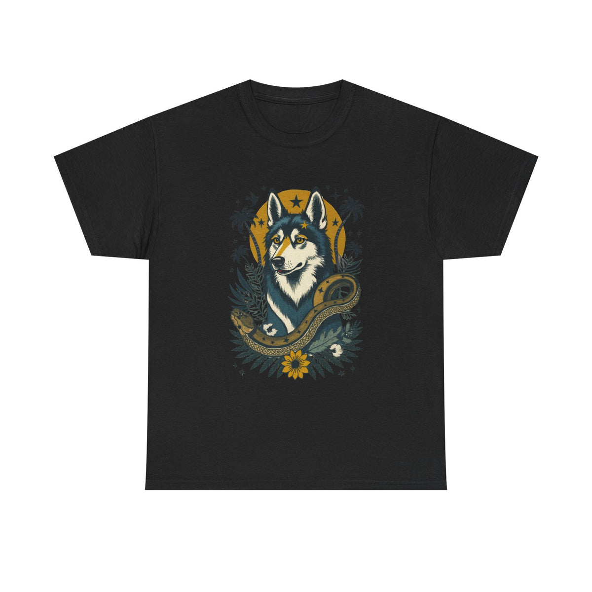 Husky Vintage Style Tattoo Graphic T-Shirt