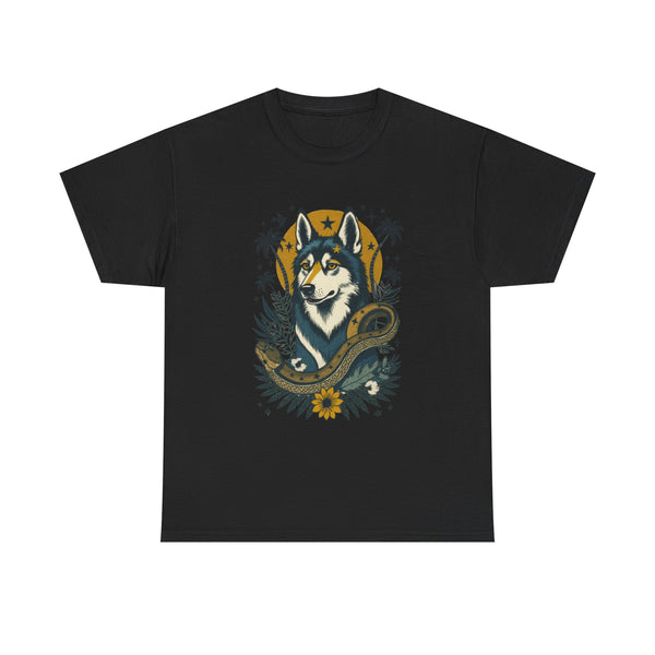 Husky Vintage Style Tattoo Graphic T-Shirt