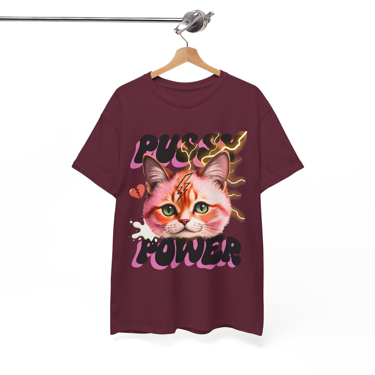 Pussy Power Bubble Cat Feminist T-Shirt by Electrik Land.