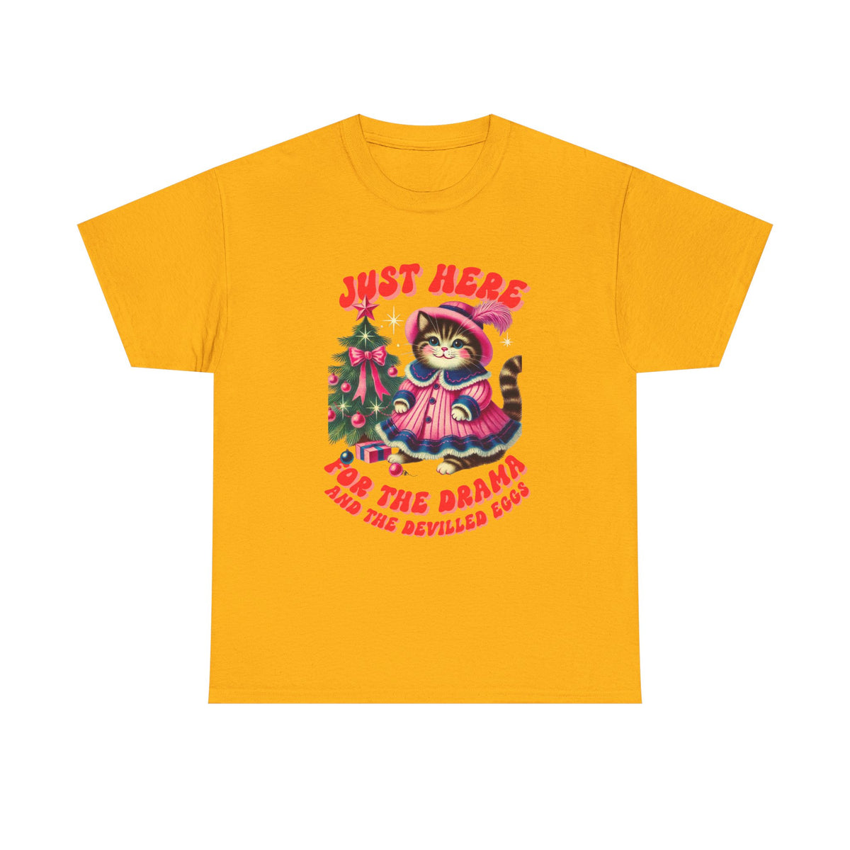 Just Here for the Drama & Devilled Eggs Cat Tee by Electrik Land