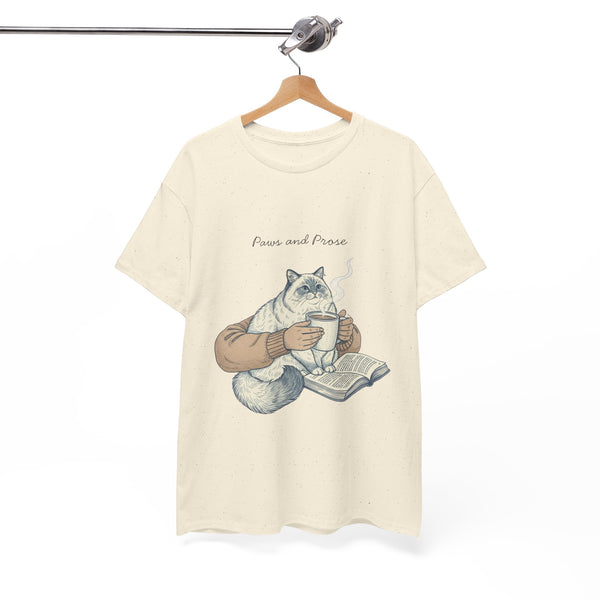 Paws and Prose Cat Coffee Tee by Electrik Land