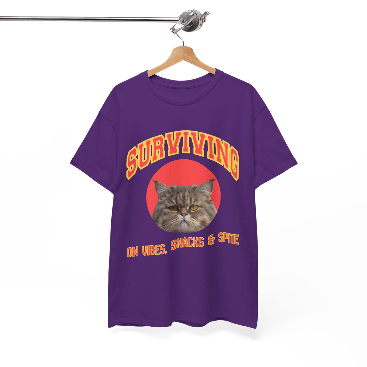 Surviving On Vibes Snacks & Spite Cat Tee by Electrik Land.