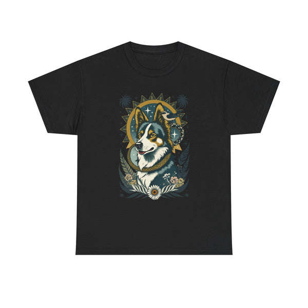 Border Collie Vintage Style Tattoo Graphic T-Shirt