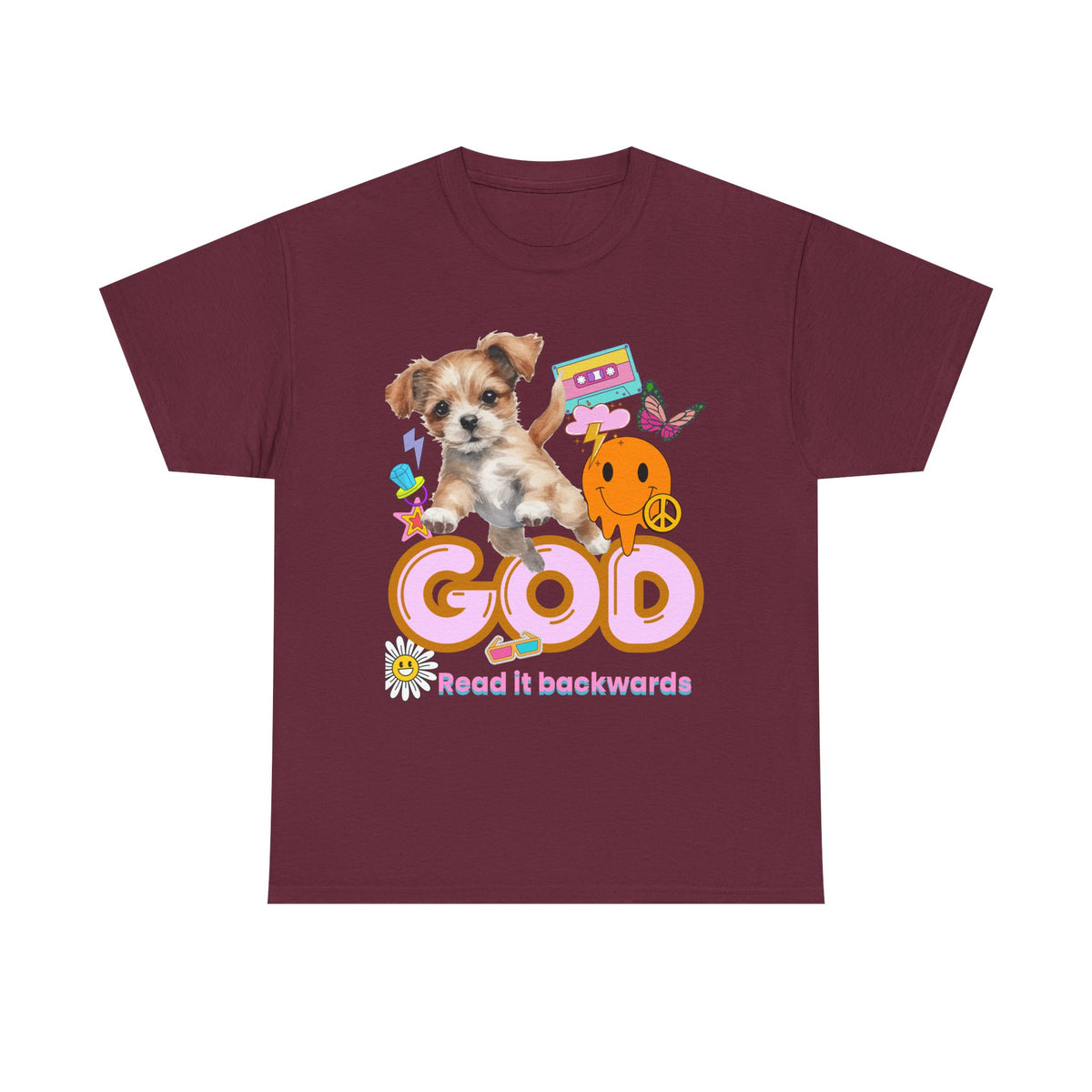 G.O.D Puppy Read it Backwards - Unisex T-shirt