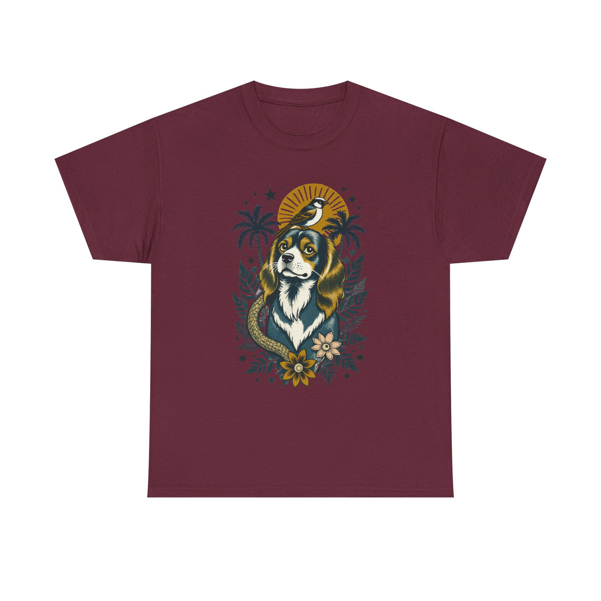 King Charles Cavalier Vintage Style Tattoo graphic T-Shirt