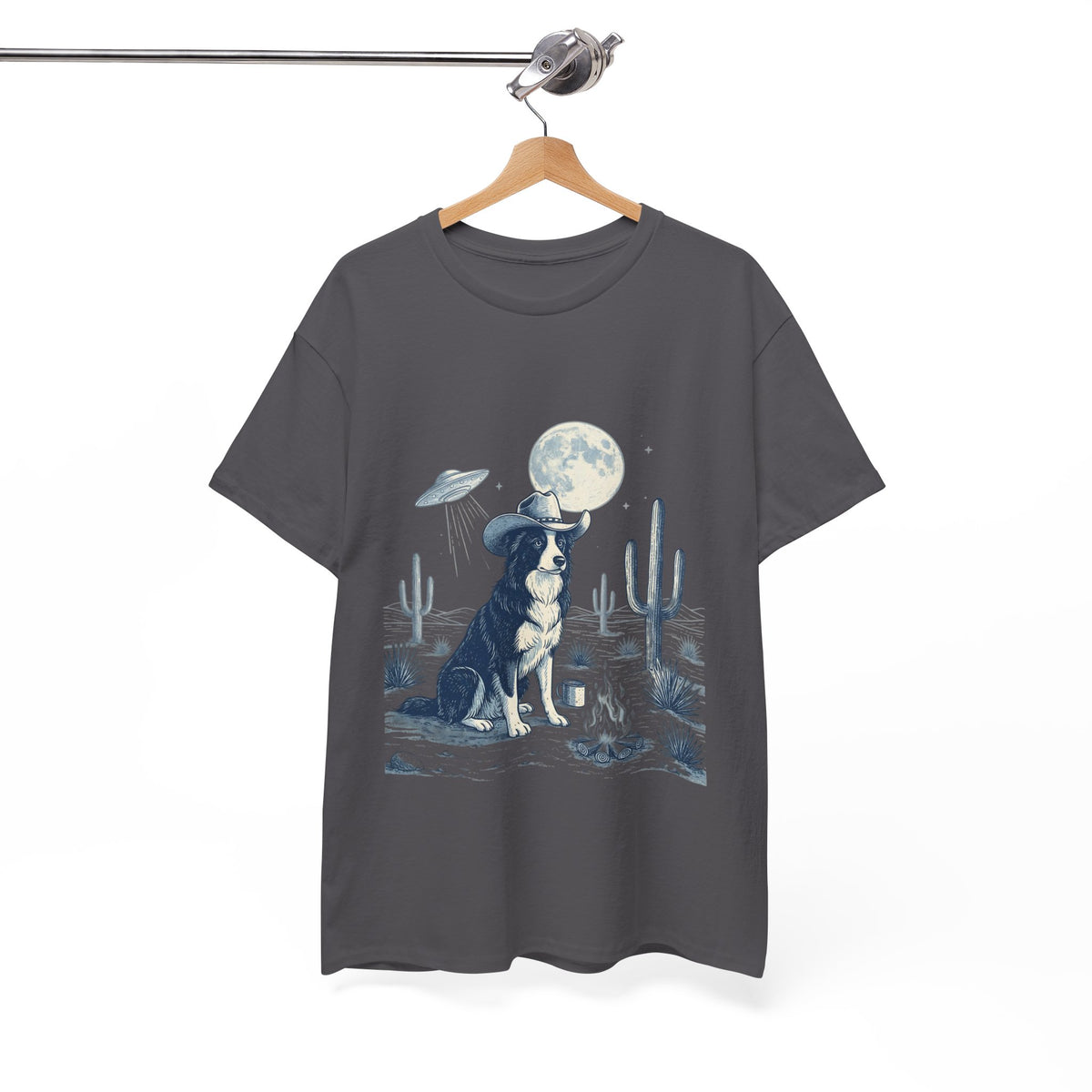 Border Collie Cowboy & Desert UFO  - Unisex T-shirt