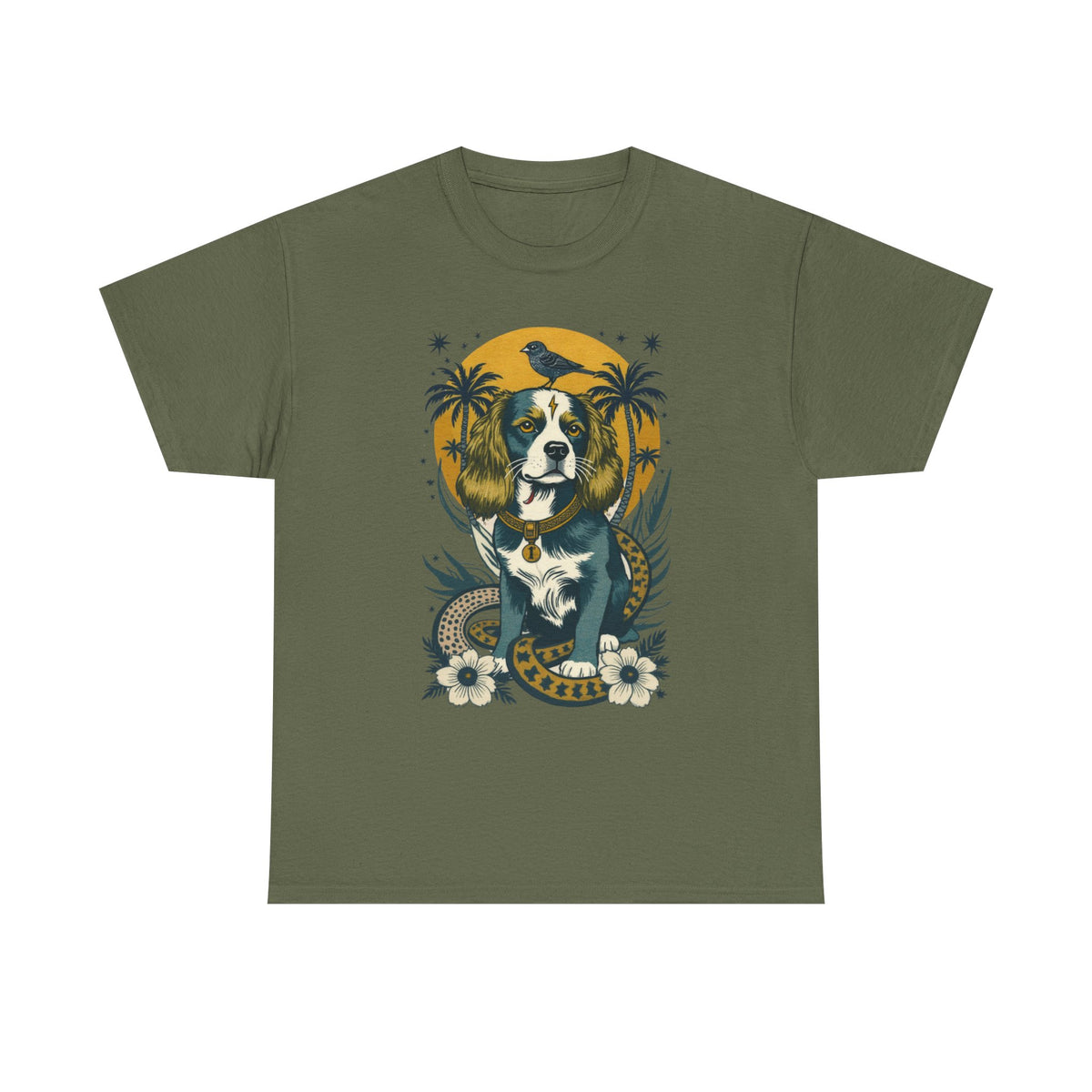King Charles Cavalier 1 Vintage Style Tattoo Graphic T-Shirt