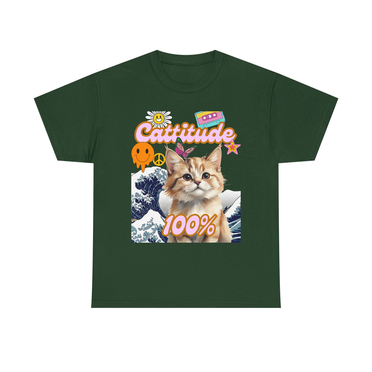 Cattitude 100% Waves Edition - Cat Lovers - Unisex T-shirt