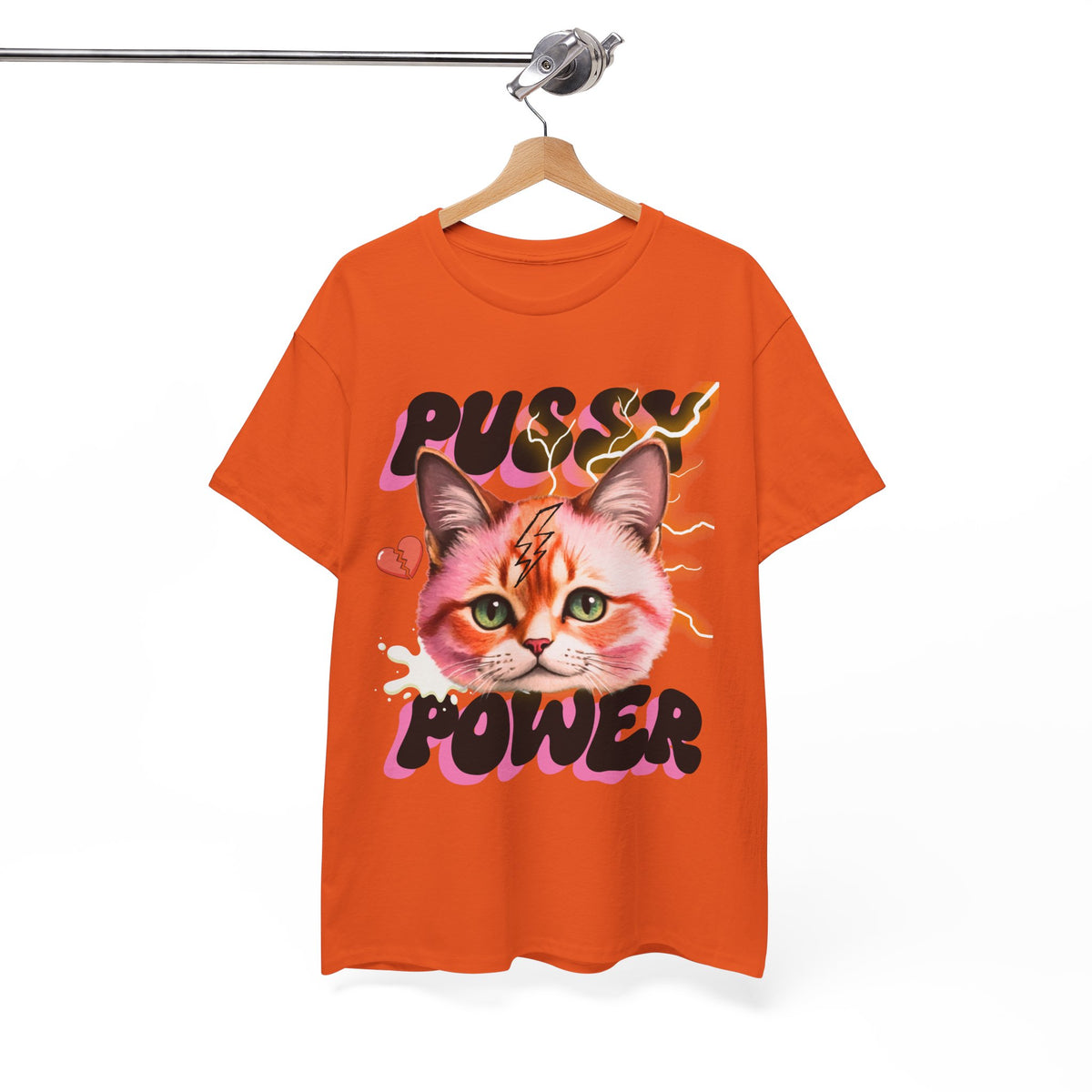 Pussy Power Bubble Cat Feminist T-Shirt by Electrik Land.