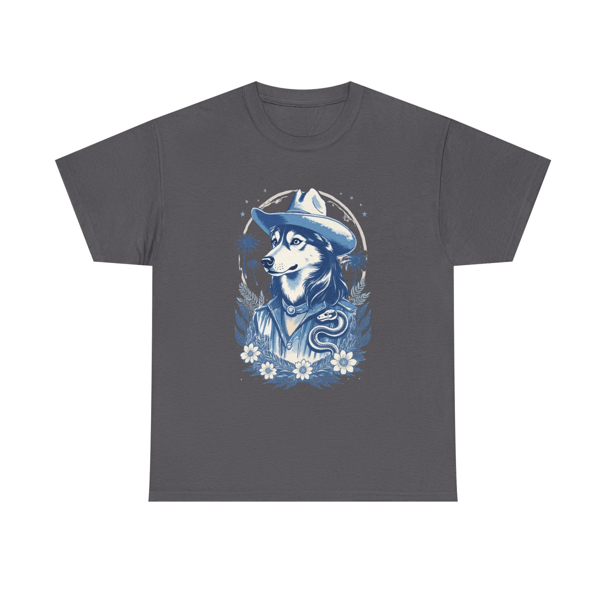 Husky Blue Print Cowboy T-Shirt