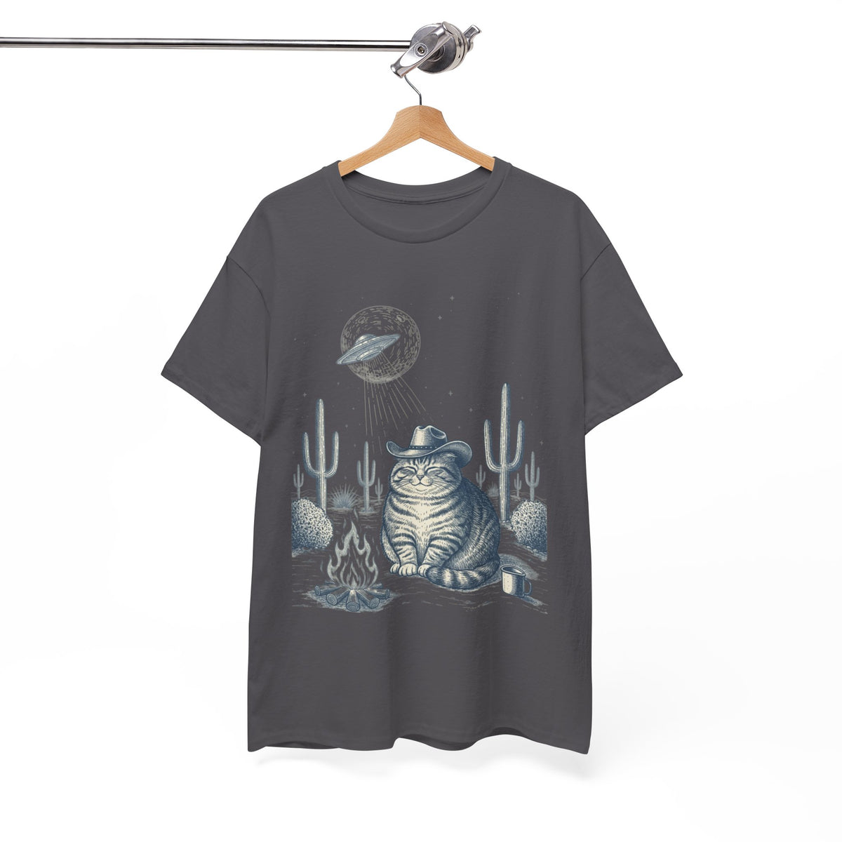 Fat Tabby Cowboy & Desert UFO  - Unisex T-shirt