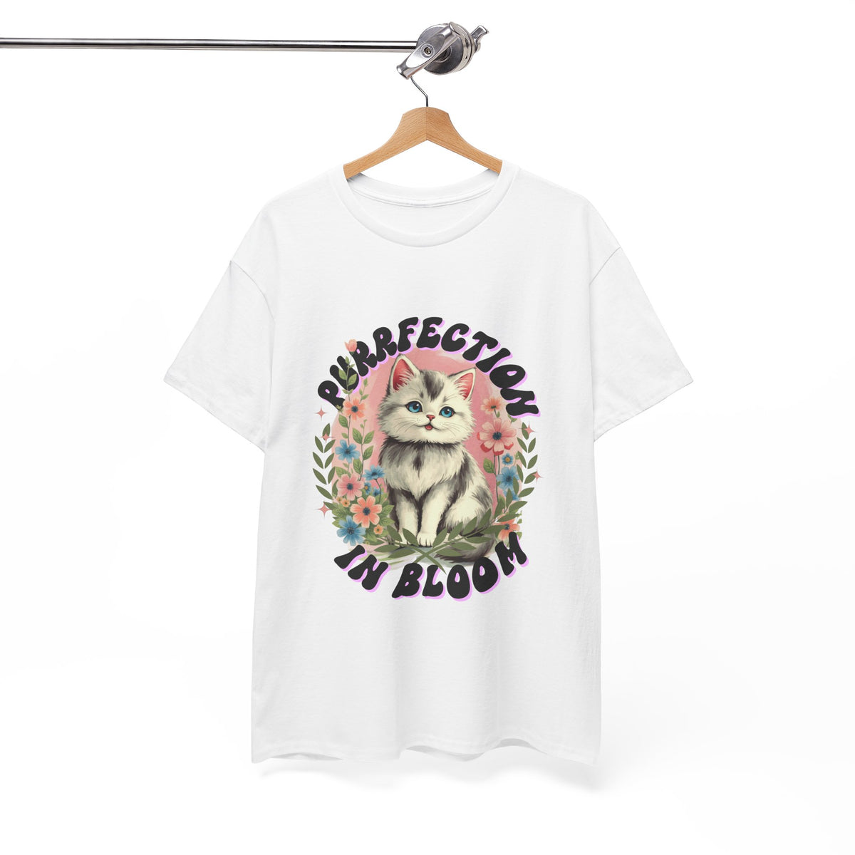 Purrfection in Bloom Cat Black |  Unisex T-shirt