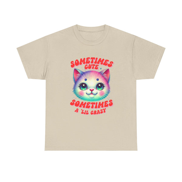 Sometimes Cute Sometimes Crazy Cat Tee by Electrik Land