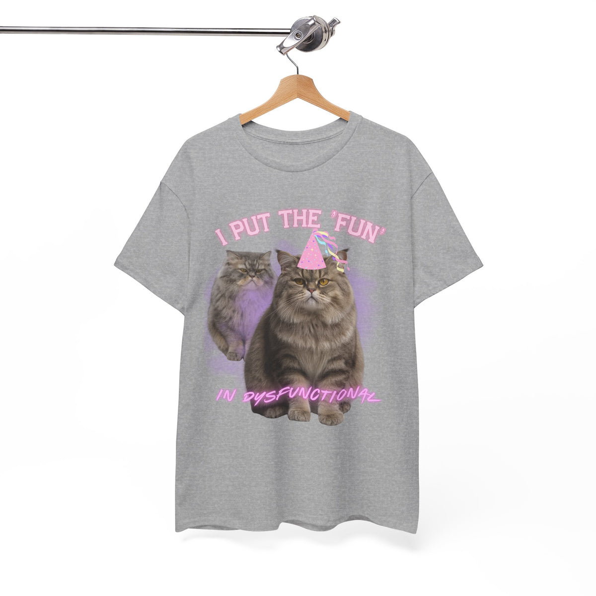 I Put the Fun in Dysfunctional Cat Tee by Electrik Land