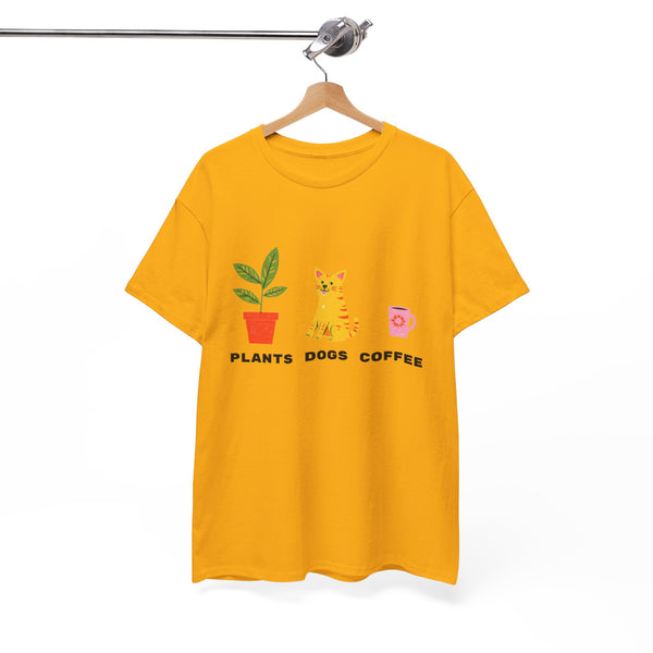 Plants Dogs Coffee Cute |  Unisex T-shirt