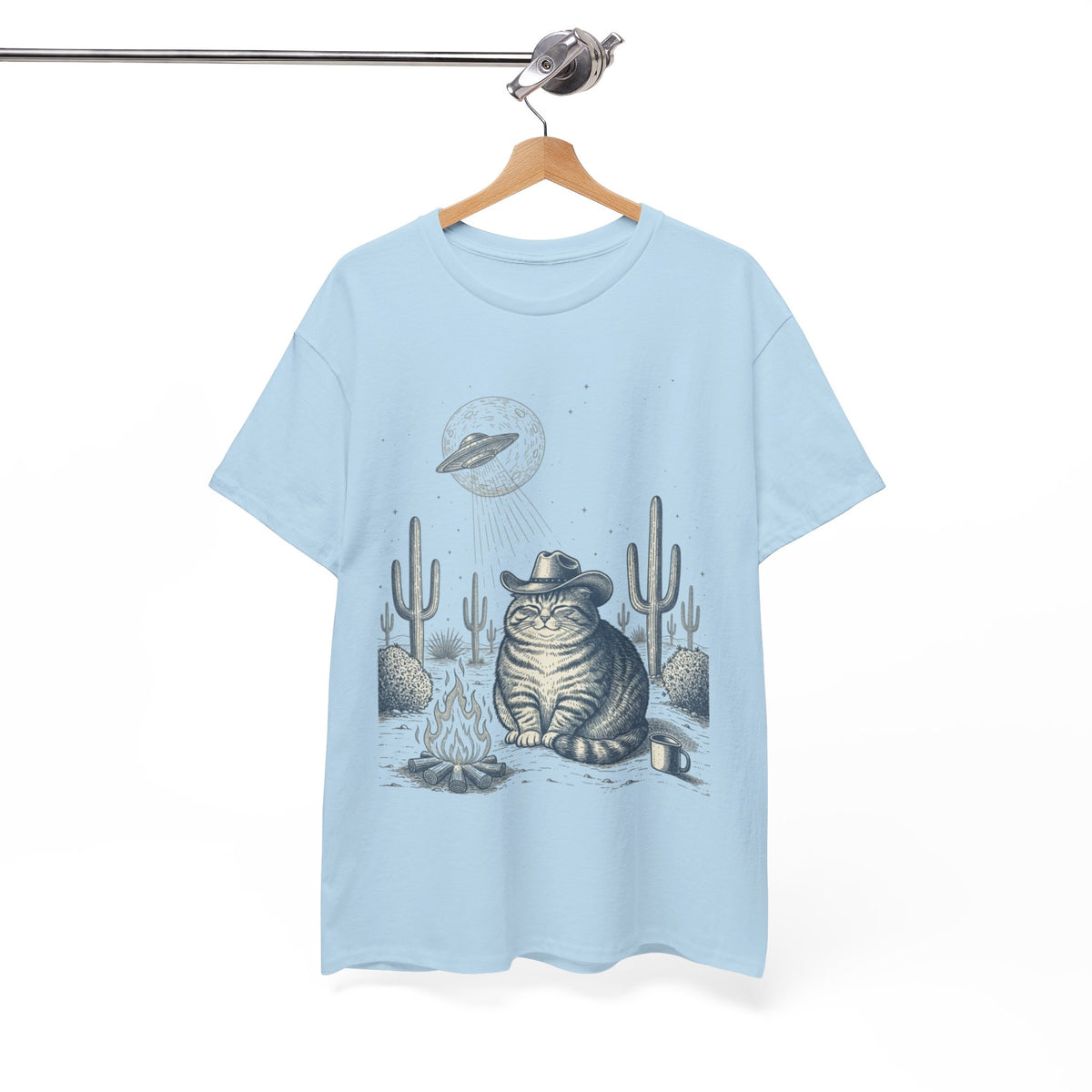 Fat Tabby Cowboy & Desert UFO  - Unisex T-shirt