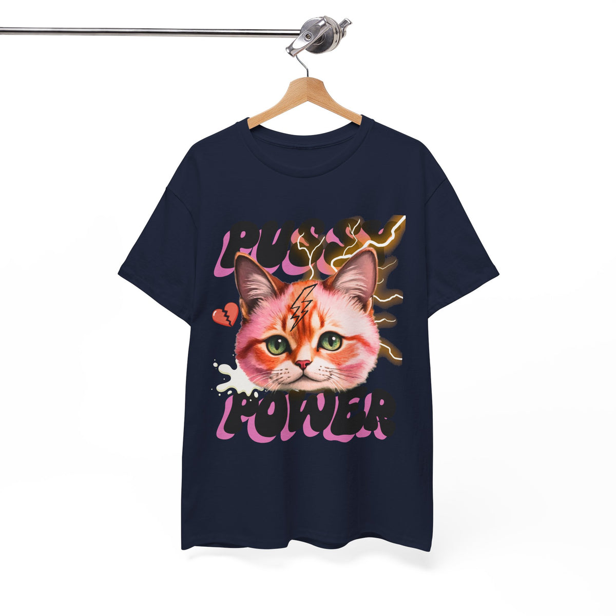 Pussy Power Bubble Cat Feminist T-Shirt by Electrik Land.