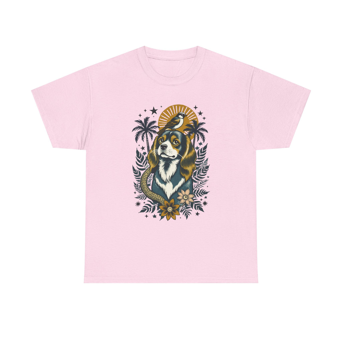 King Charles Cavalier Vintage Style Tattoo graphic T-Shirt