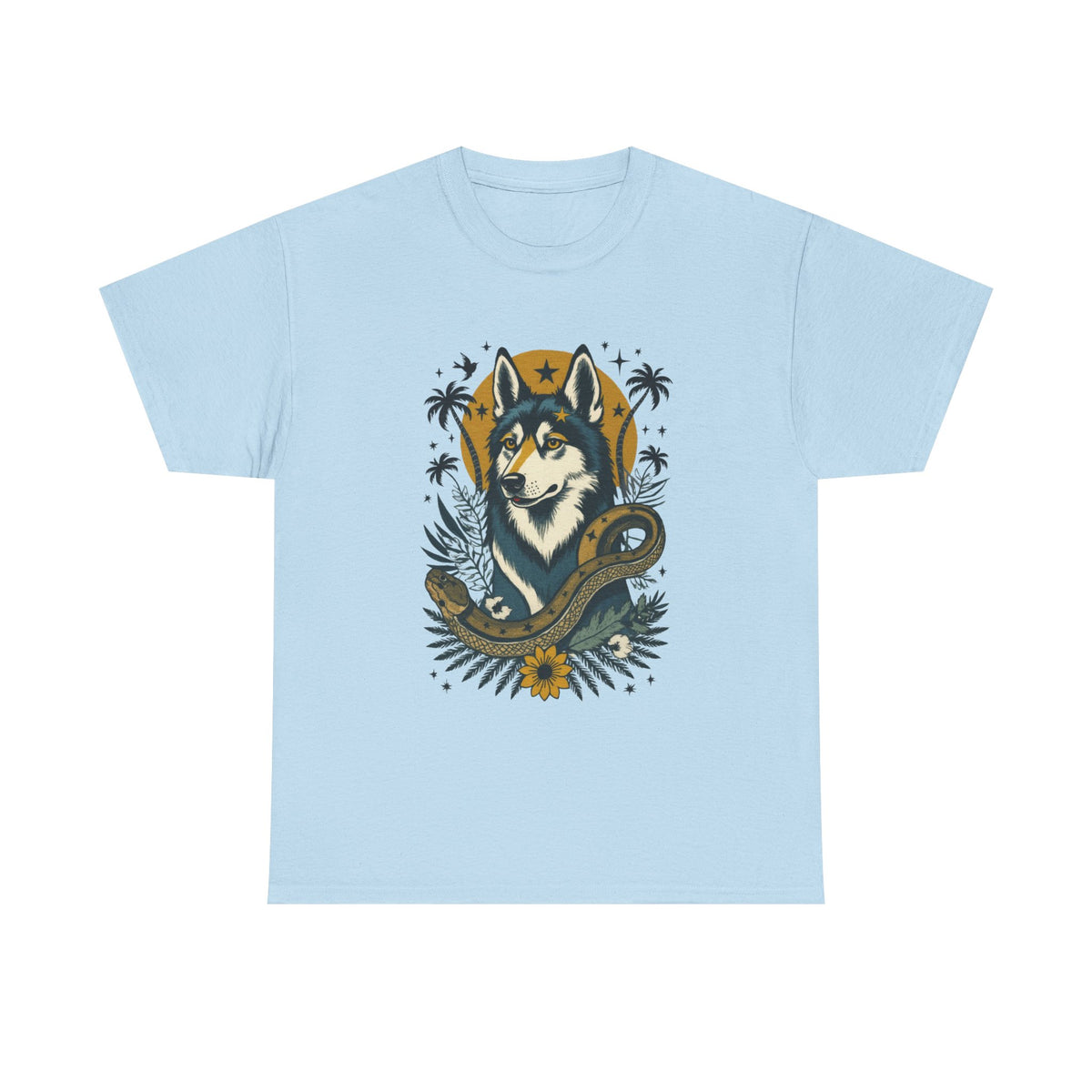Husky Vintage Style Tattoo Graphic T-Shirt