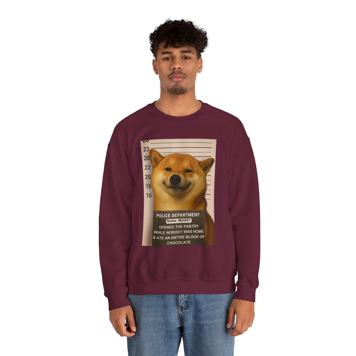 Pet Mugshot Custom Print - Unisex Crew Sweater