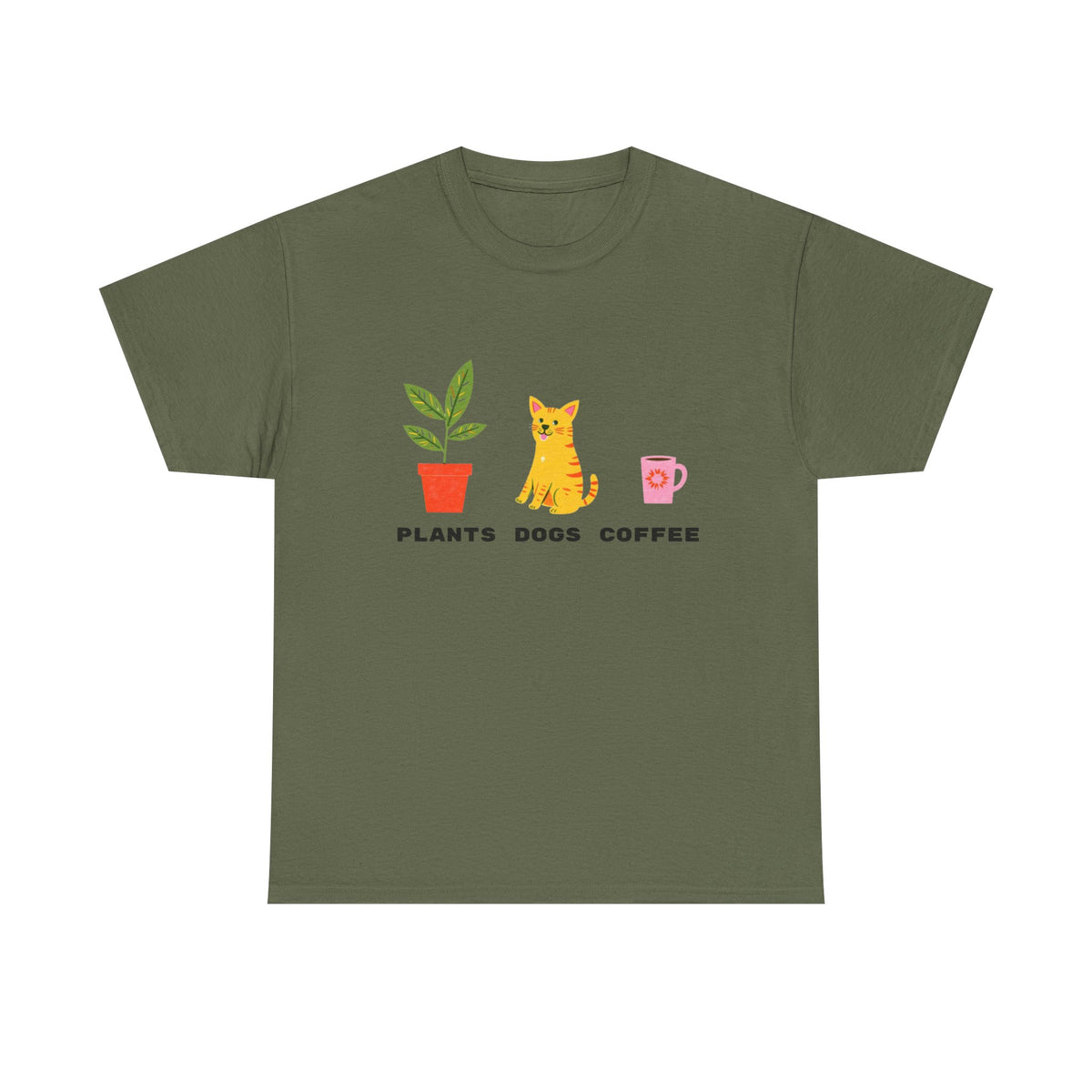 Plants Dogs Coffee Cute |  Unisex T-shirt