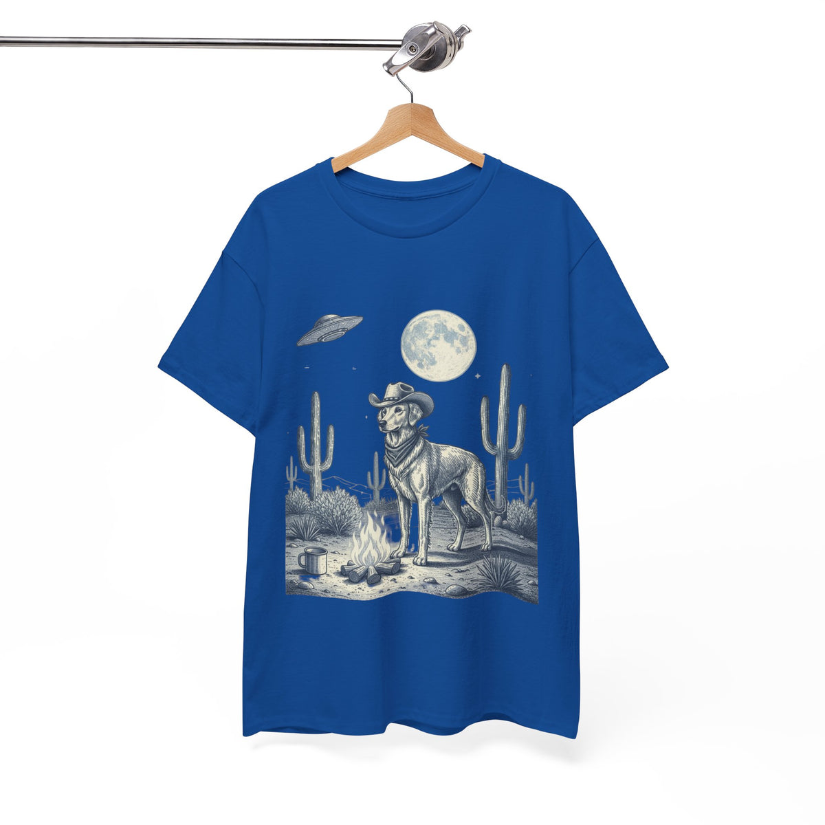 Golden Retriever Cowboy & Desert UFO  - Unisex T-shirt