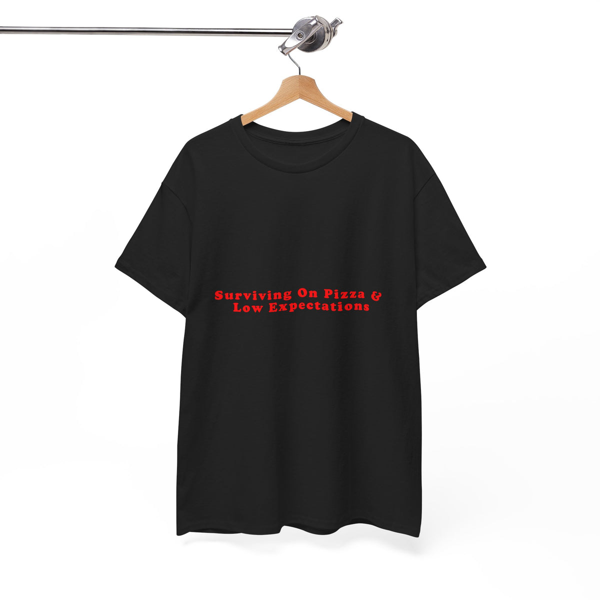 Surviving On Pizza And Low Expectations – Statement T-Shirt by Electrik Land