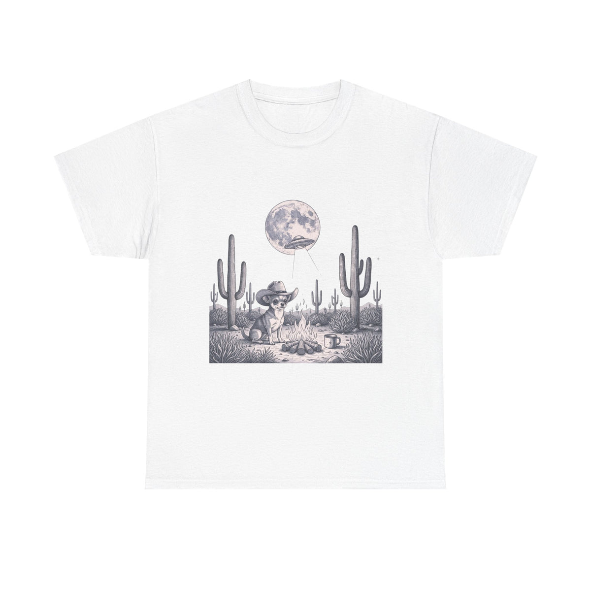 Chihuahua Cowboy & Desert UFO  - Unisex T-shirt