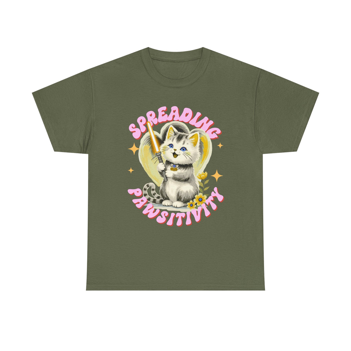 Spreading Pawsitivity Cat |  Unisex T-shirt