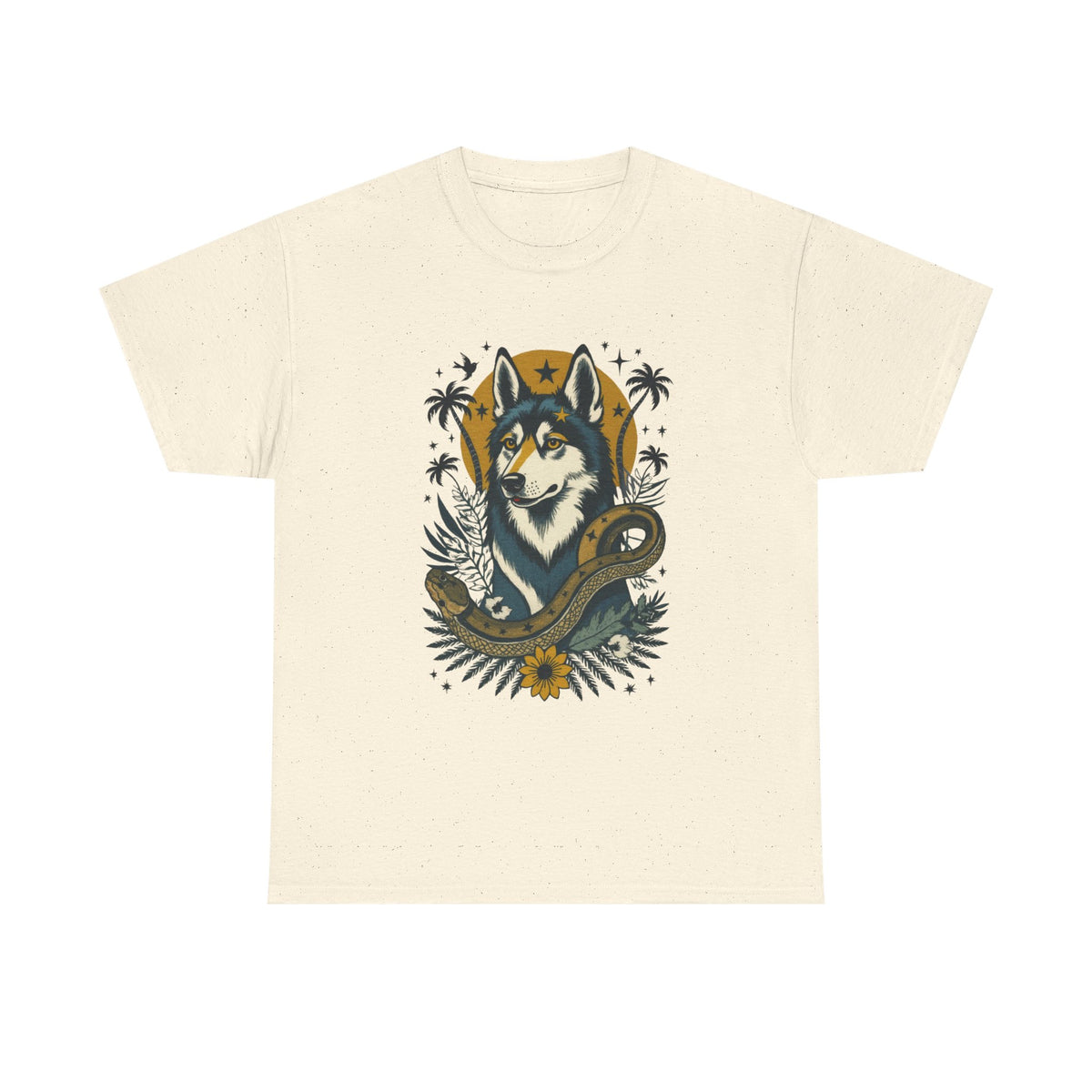 Husky Vintage Style Tattoo Graphic T-Shirt