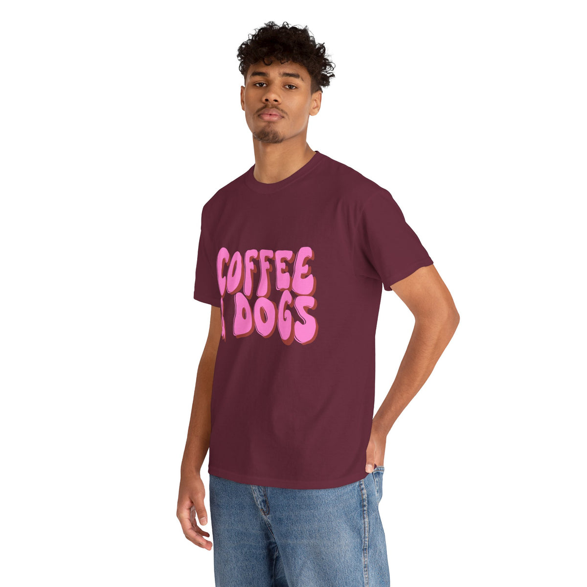 Coffee & Dogs Psychedelic Graphic T-Shirt
