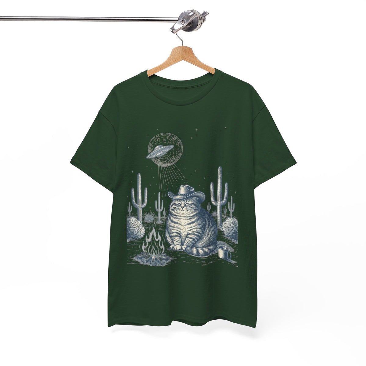 Fat Tabby Cowboy & Desert UFO  - Unisex T-shirt