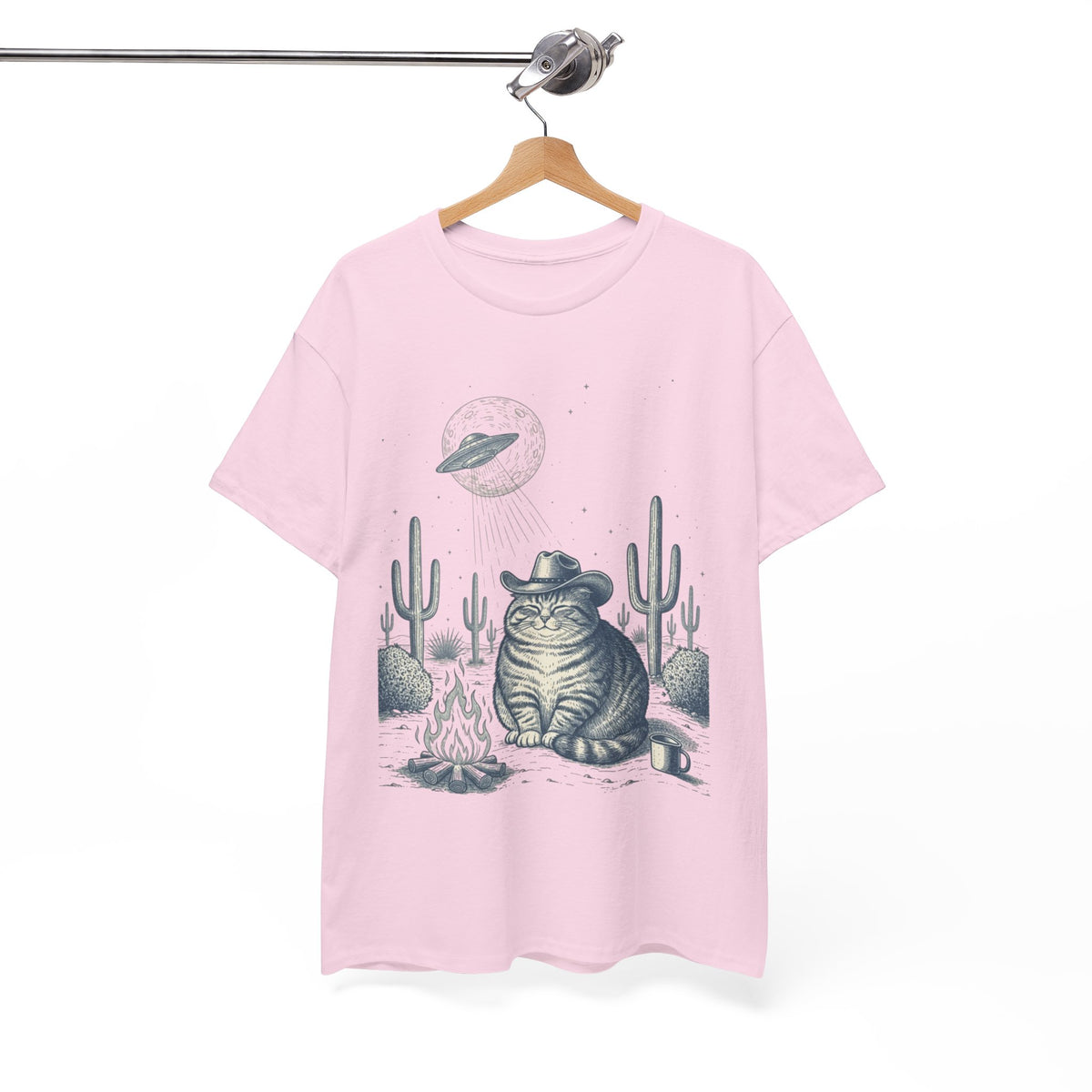 Fat Tabby Cowboy & Desert UFO  - Unisex T-shirt