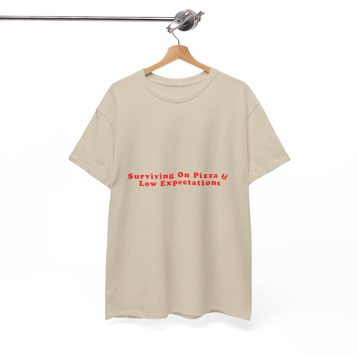 Surviving On Pizza And Low Expectations – Statement T-Shirt by Electrik Land